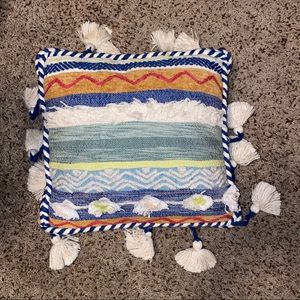 anthropologie tasseled pillow